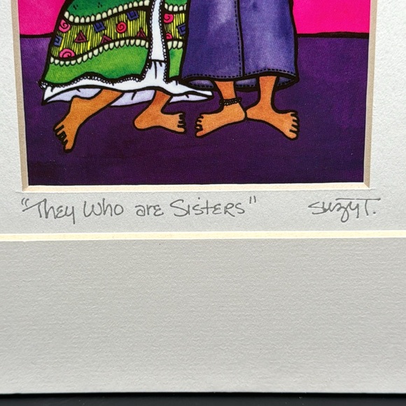 SUZY TORONTO™️ Vintage 'They Who Are Sisters' Double Matted Signed Print - Picture 3 of 6
